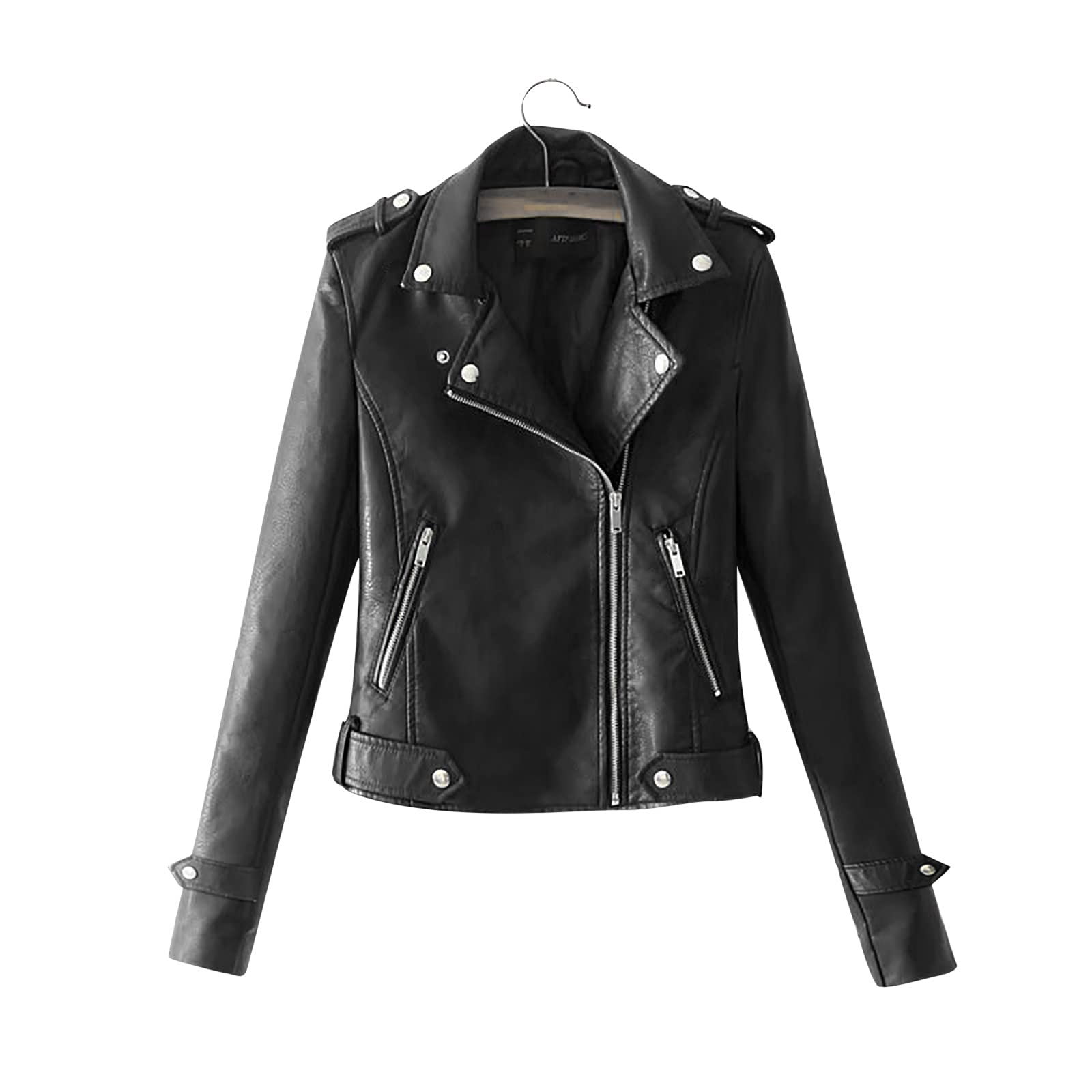 Women's PU Leather Cropped Jacket - Zipper Front, Long Sleeve Faux Leather Jacket for Casual Wear | Perfect for Fall, Spring & Everyday Outfits