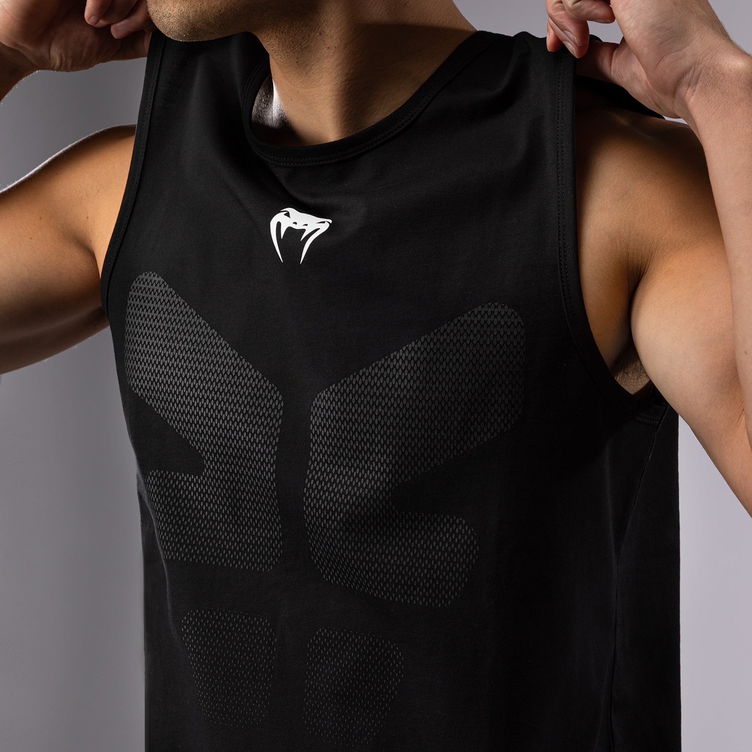Venum Tactical XT Tank Top for Men - Breathable MMA & Workout Shirt - Black/Fire Red - Perfect for Gym Training, Martial Arts & Streetwear Fashion
