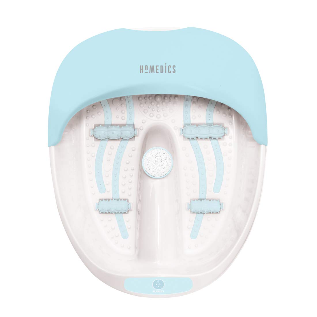 HoMedics Luxury Foot Spa Massager with Heat & Bubbles - Warm Water Therapy for Relaxation, Vibration Massage for Circulation, Includes 4 Bubble Strips & 2 Pumice Stones - Perfect for Home Spa, Stress Relief & Foot Care (Fits up to UK Size 12)