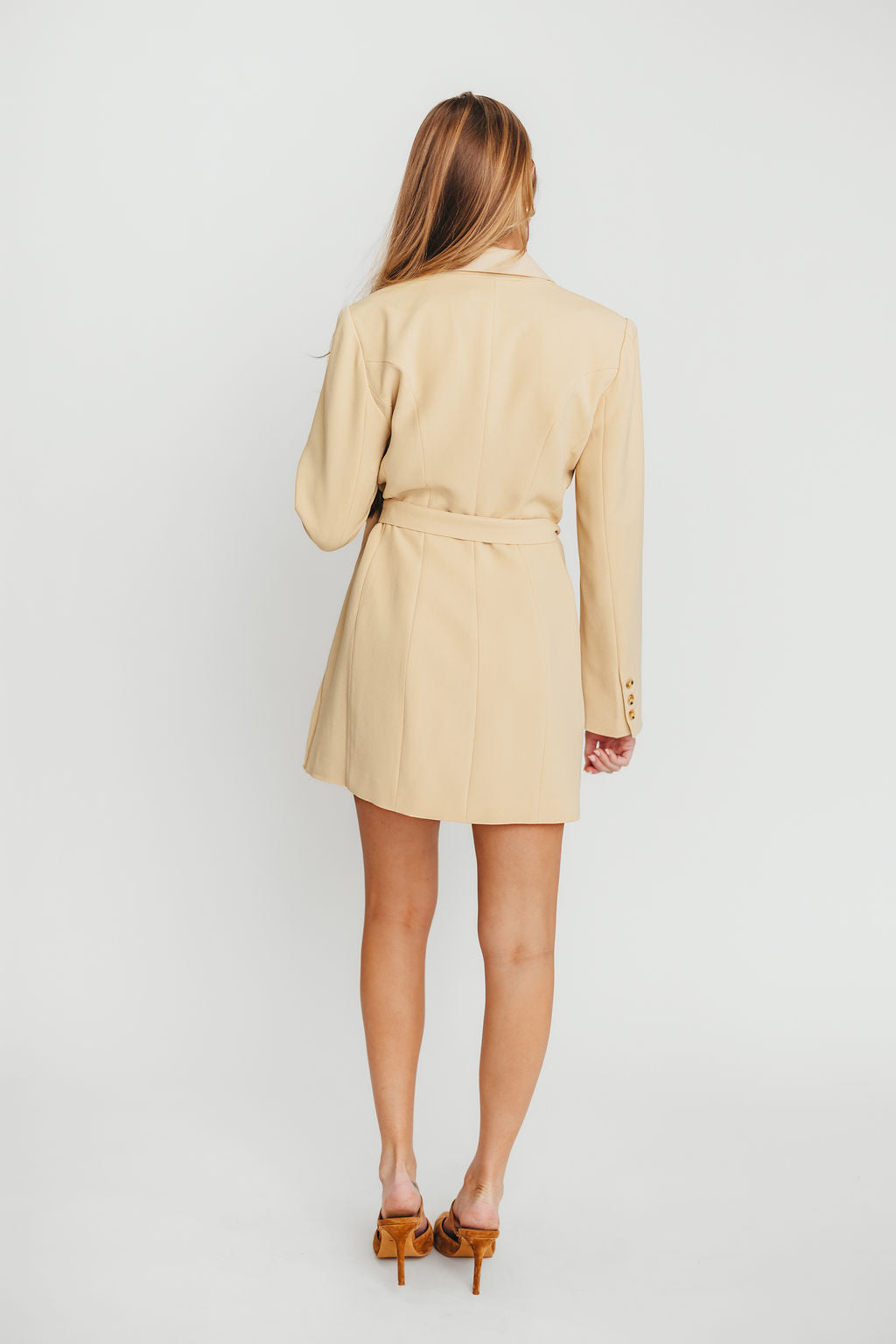 Kesari Women's Butter Yellow Blazer Mini Dress - Perfect for Office, Cocktail Parties & Date Nights