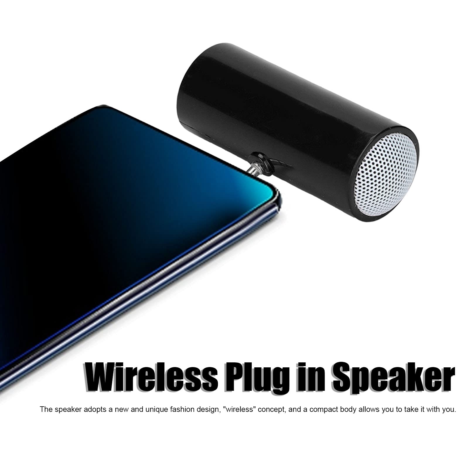 Vikye Portable Bluetooth Speaker - Wireless Mini Speaker with 3.5mm Jack, 3W Output, Modern Minimalist Design in Black - Perfect for Travel, Home, Office, and Outdoor Use with Smartphones & Tablets