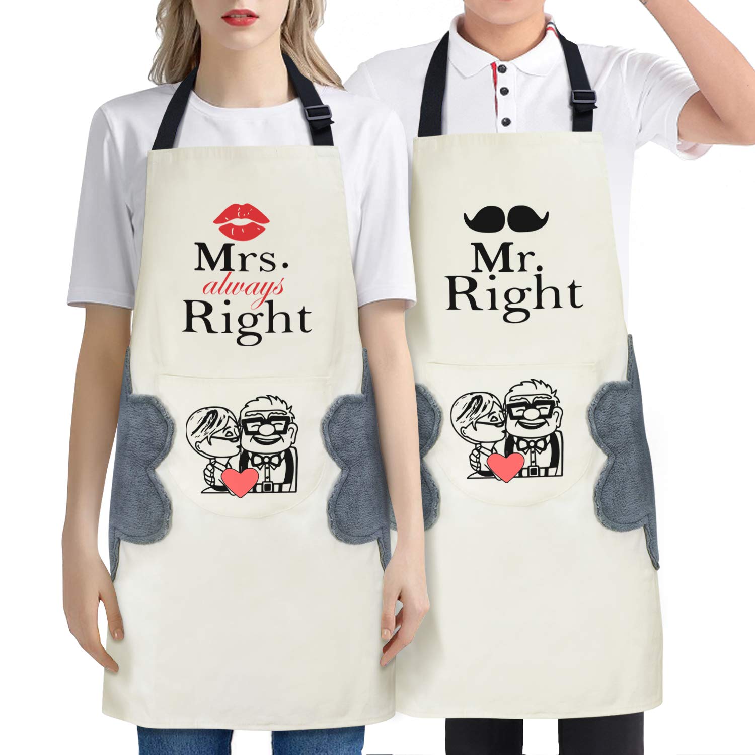 Personalized Engraved Kitchen Cooking Aprons for Family - Custom Chef Aprons for Cooking, Baking & BBQ - Perfect Gift for Home Cooks & Culinary Enthusiasts
