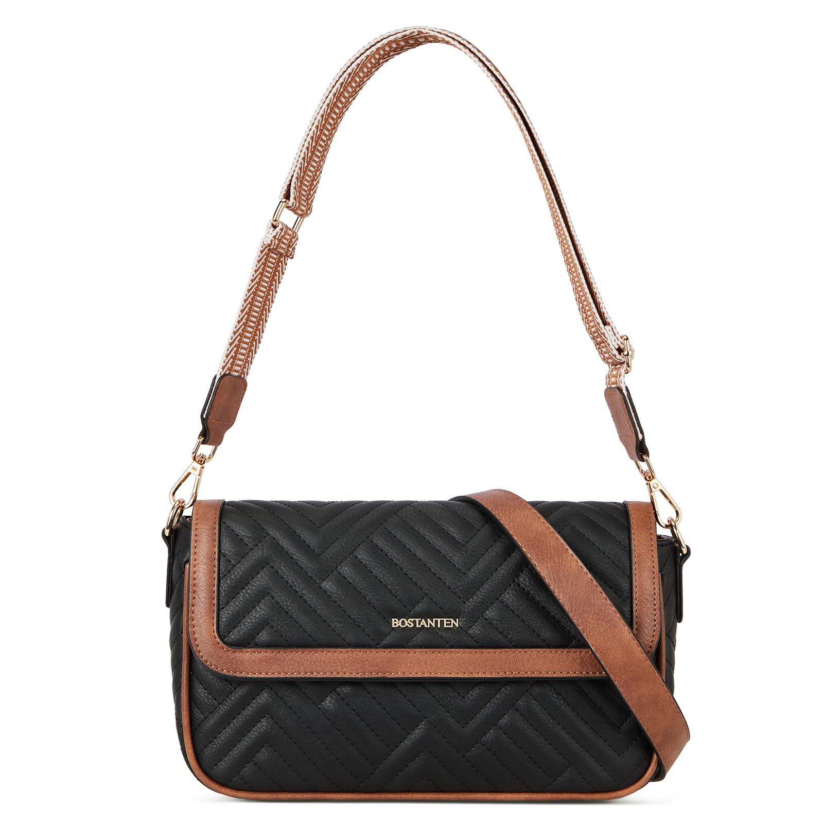 BOSTANTEN Small Crossbody Bag for Women - Mini Vegan Leather Purse with Detachable Shoulder Strap, Trendy Cute Satchel Handbag for Everyday Use, Travel & Shopping
