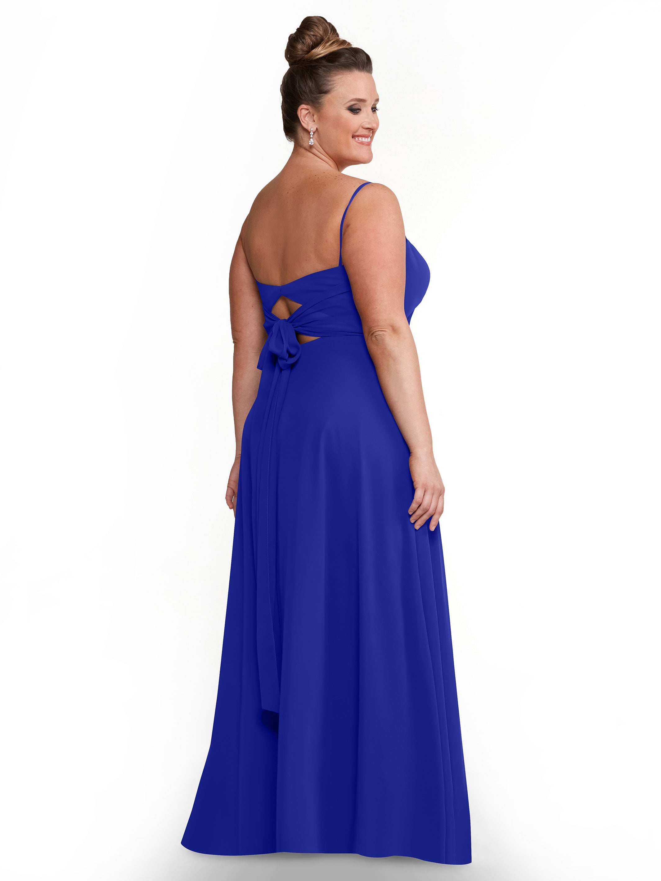 Elegant A-Line Bridesmaid Dress with Flowy Chiffon Skirt & Thigh Slit - Perfect for Weddings, Formal Events & Special Occasions