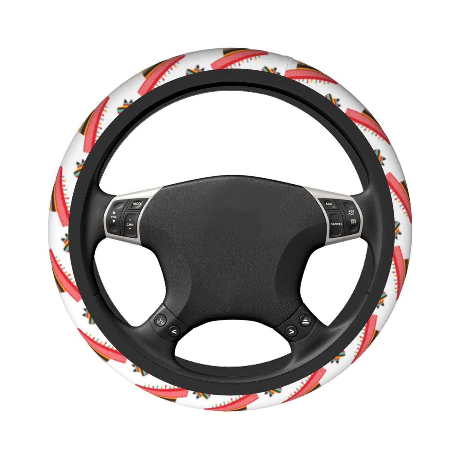 Universal 15 Inch Mexican Print Neoprene Steering Wheel Cover - Cute Car Wheel Protector for Cars, Trucks & SUVs | Perfect for Road Trips, Commuting & Everyday Driving