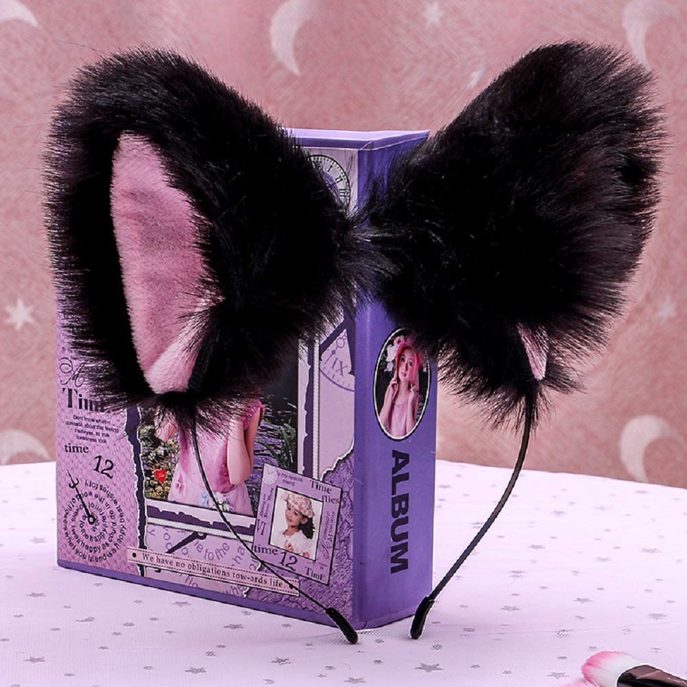 Fxaelian Animal Fox Cat Dog Ears Headband - Cute Fluffy Cosplay Costume Accessories for Halloween, Christmas Parties, Anime Conventions & Themed Events