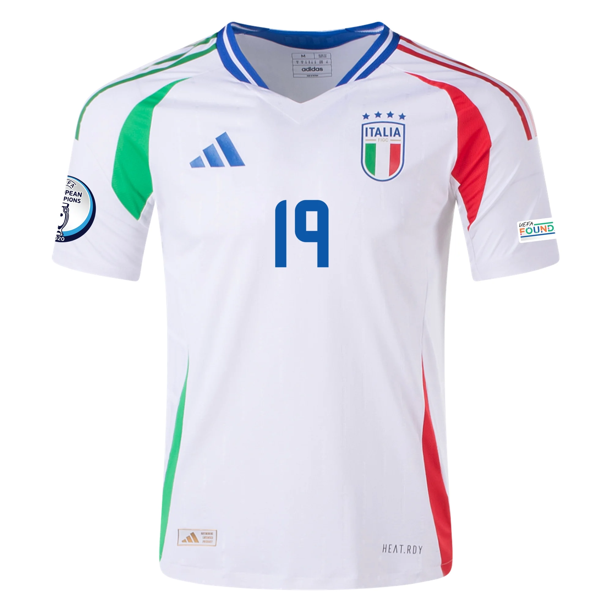 Adidas Italy Authentic Leonardo Bonucci Away Jersey 24/25 - White with Euro 2024 Patches | Official Soccer Jersey for Fans & Players | Perfect for Matchdays & Collectors