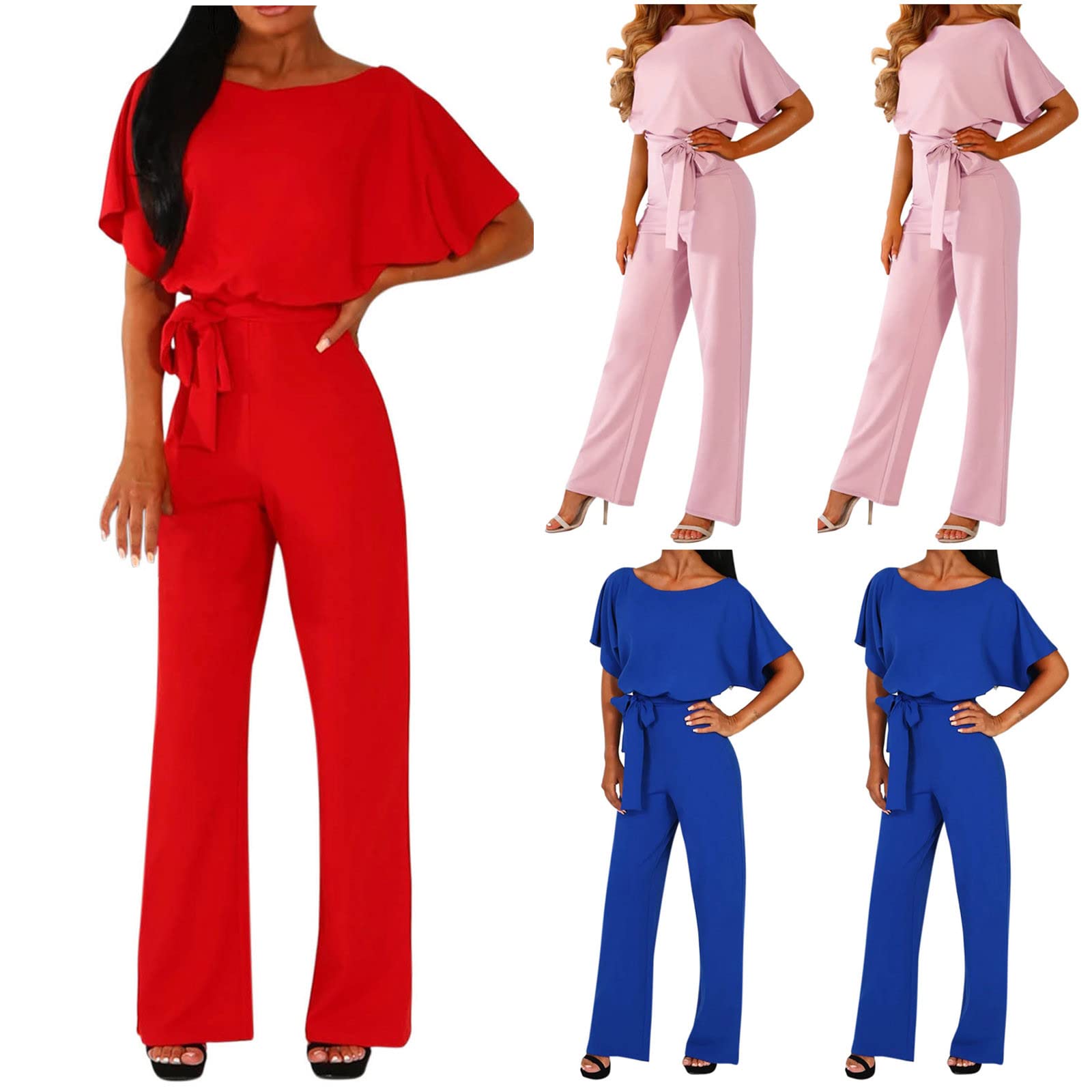 Women's Summer Jumpsuit 2024 - Casual V-Neck Romper with Pockets for Beach & Travel