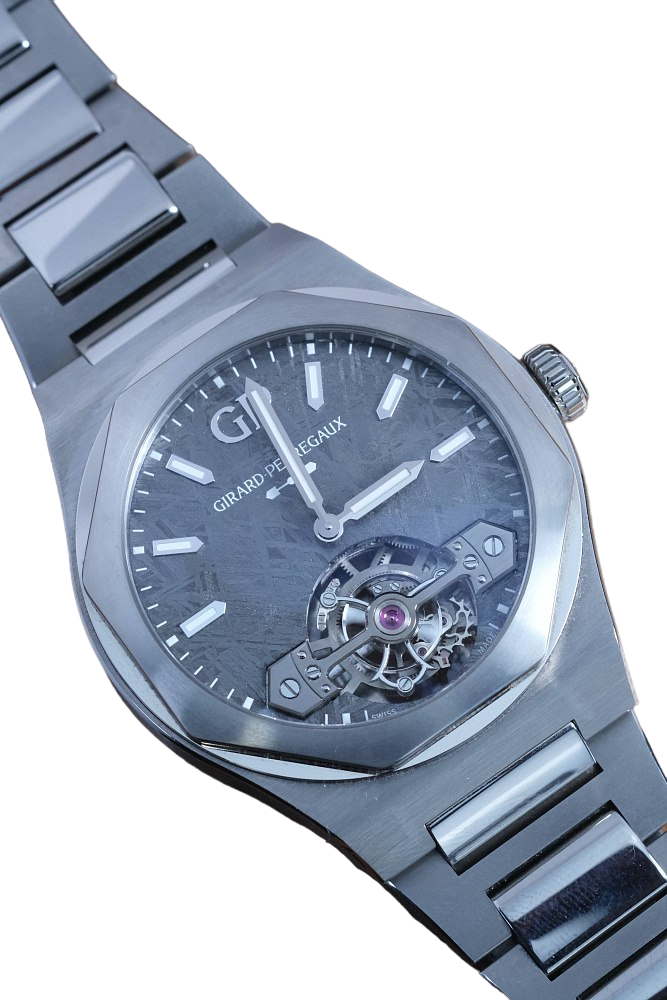 Girard Perregaux Laureato Tourbillon Meteorite Dial Stainless Steel Men's Luxury Watch for Business & Formal Occasions
