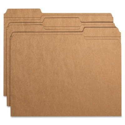 Smead 10734 Reinforced Kraft File Folders - Letter Size, 1/3 Cut Tabs, 100-Pack for Office Organization, Filing & Document Storage