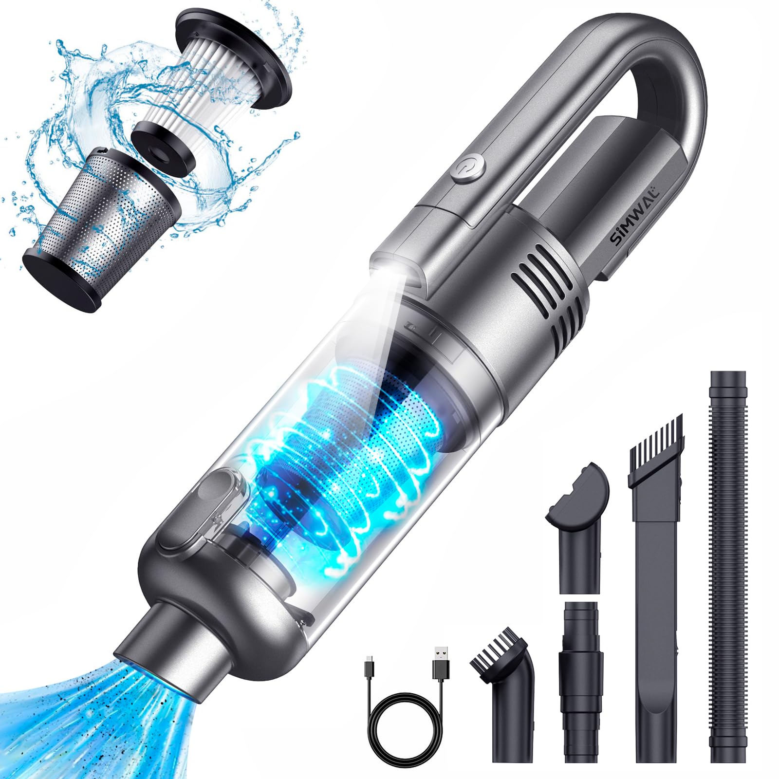 Cordless Handheld Car Vacuum Cleaner - 9500PA Powerful Suction, Portable & Lightweight with LED Light | Large Capacity Battery for Long Lasting Cleaning | Perfect for Home, Office & Car Interior Cleaning
