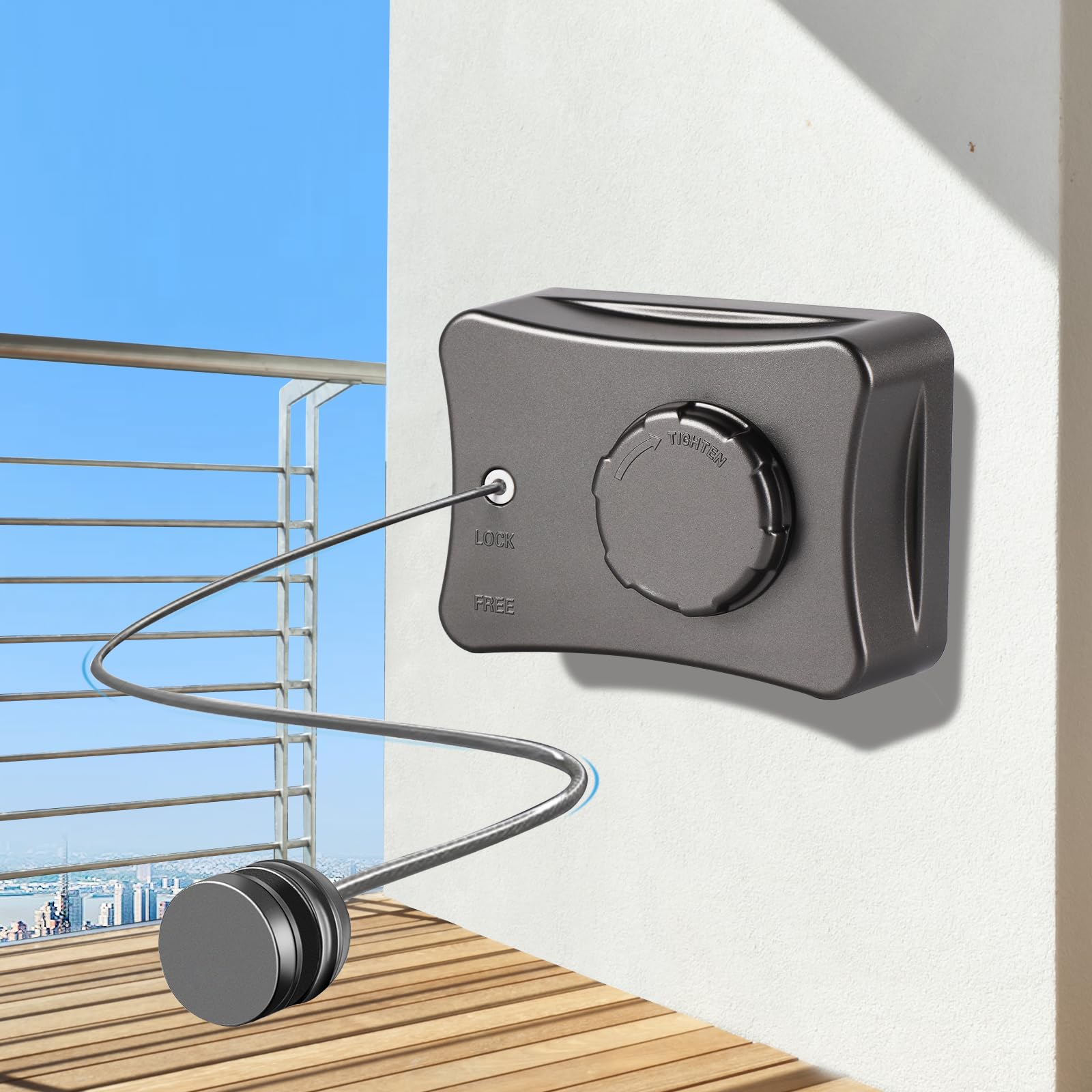 16.7 Ft Heavy Duty Retractable Clothesline for Camping, RV, Laundry Room & Bathroom - Wall Mount Automatic Retracting Clothes Drying Rack for Indoor & Outdoor Use - Perfect for Travel, Apartments and Small Spaces