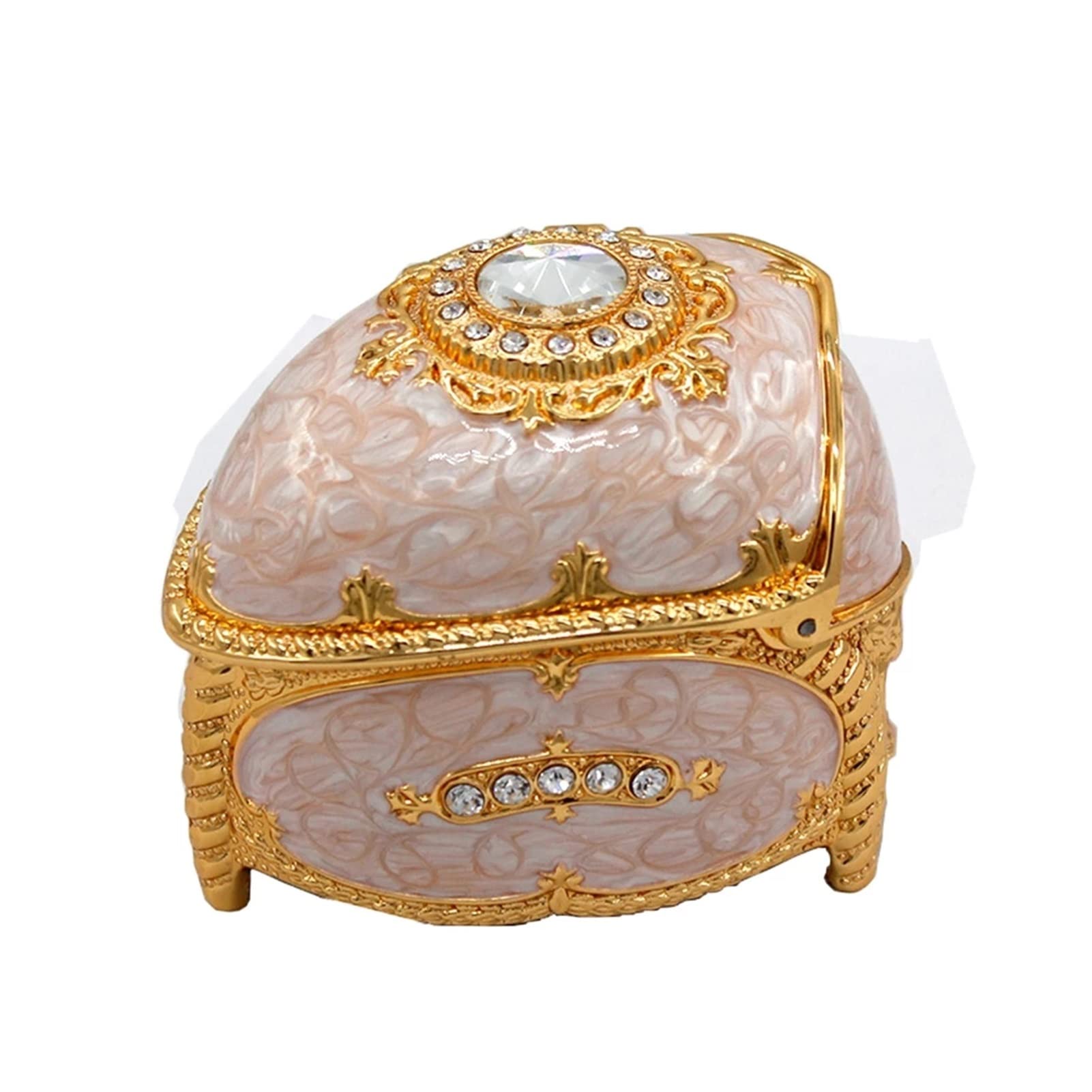 XJJZS Jewelry Box - Elegant Jewelry Storage Organizer with Black Velvet Lining, Gold Metal Tin Box for Rings, Necklaces & Small Trinkets - Perfect for Travel, Gift Giving & Home Decor