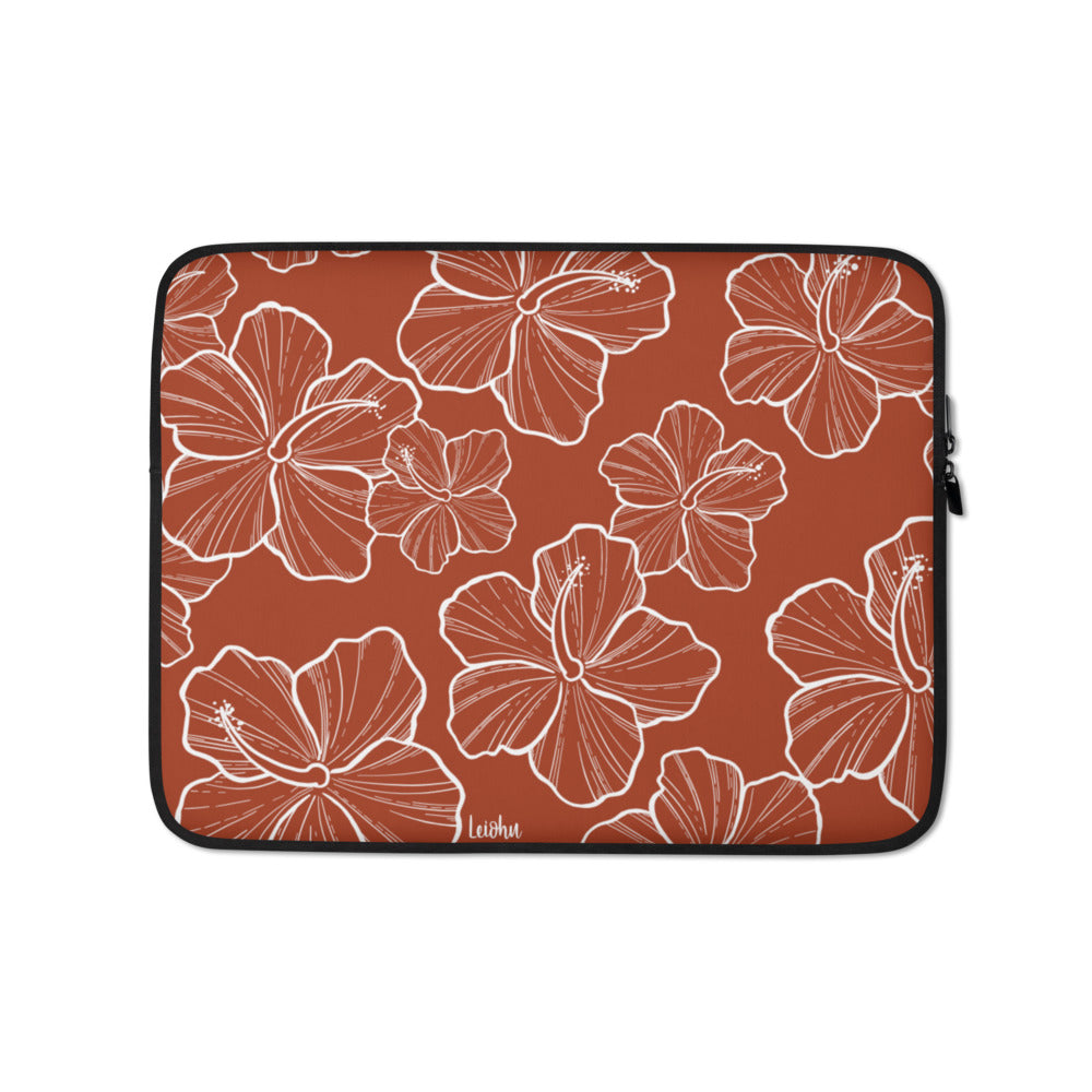 Hibiscus Rust Laptop Sleeve - Stylish & Protective 13-15 Inch Laptop Case for MacBook, Ultrabook | Perfect for Work, Travel & School