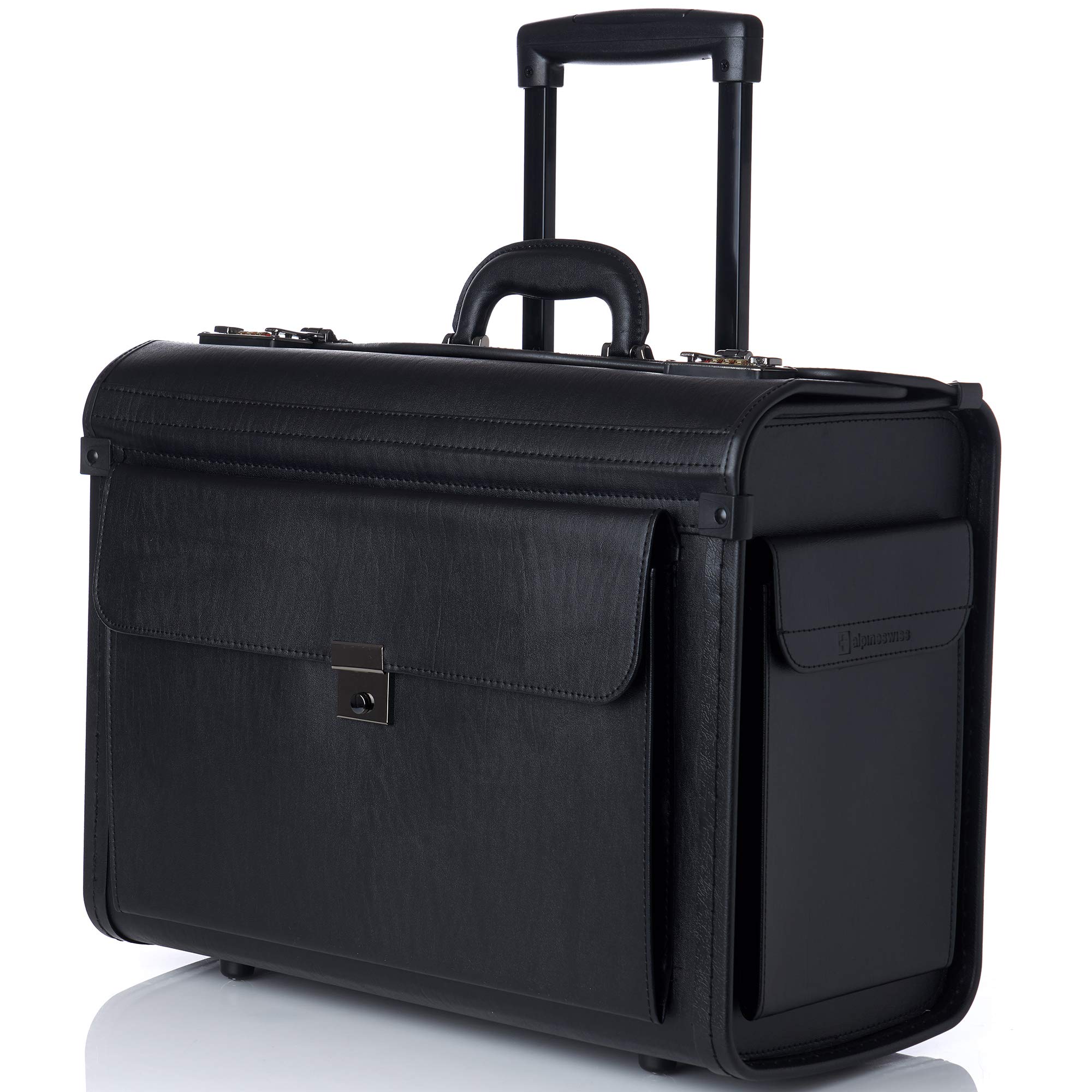 Alpine Swiss 17-Inch Rolling Laptop Briefcase - Wheeled Attache Case for Lawyers & Professionals - Fits Legal Size Documents - Perfect for Business Travel, Courtroom & Office Commutes