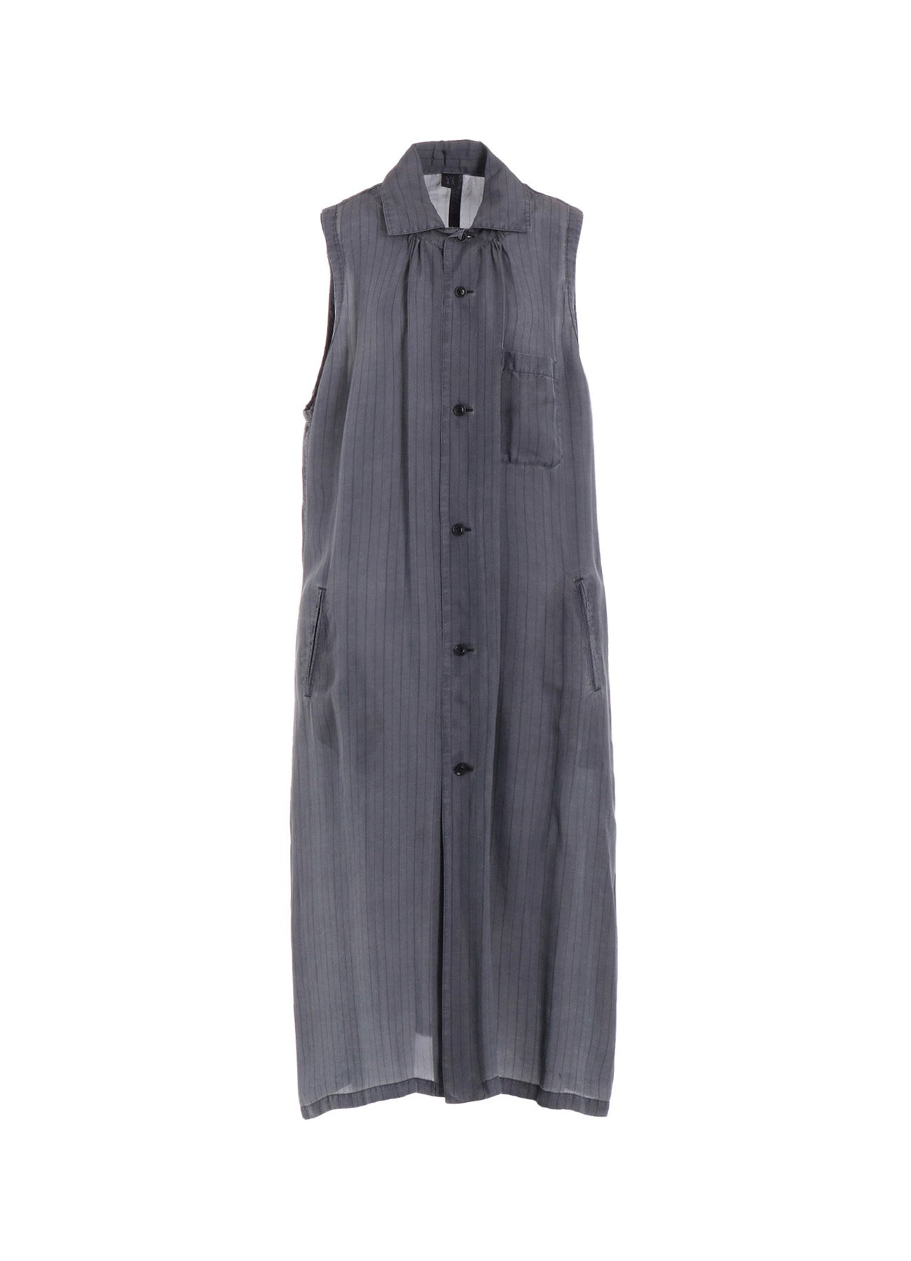 Cupro Stripe Sleeveless Shirt Dress for Women - Summer Casual & Office Wear - Breathable & Comfortable