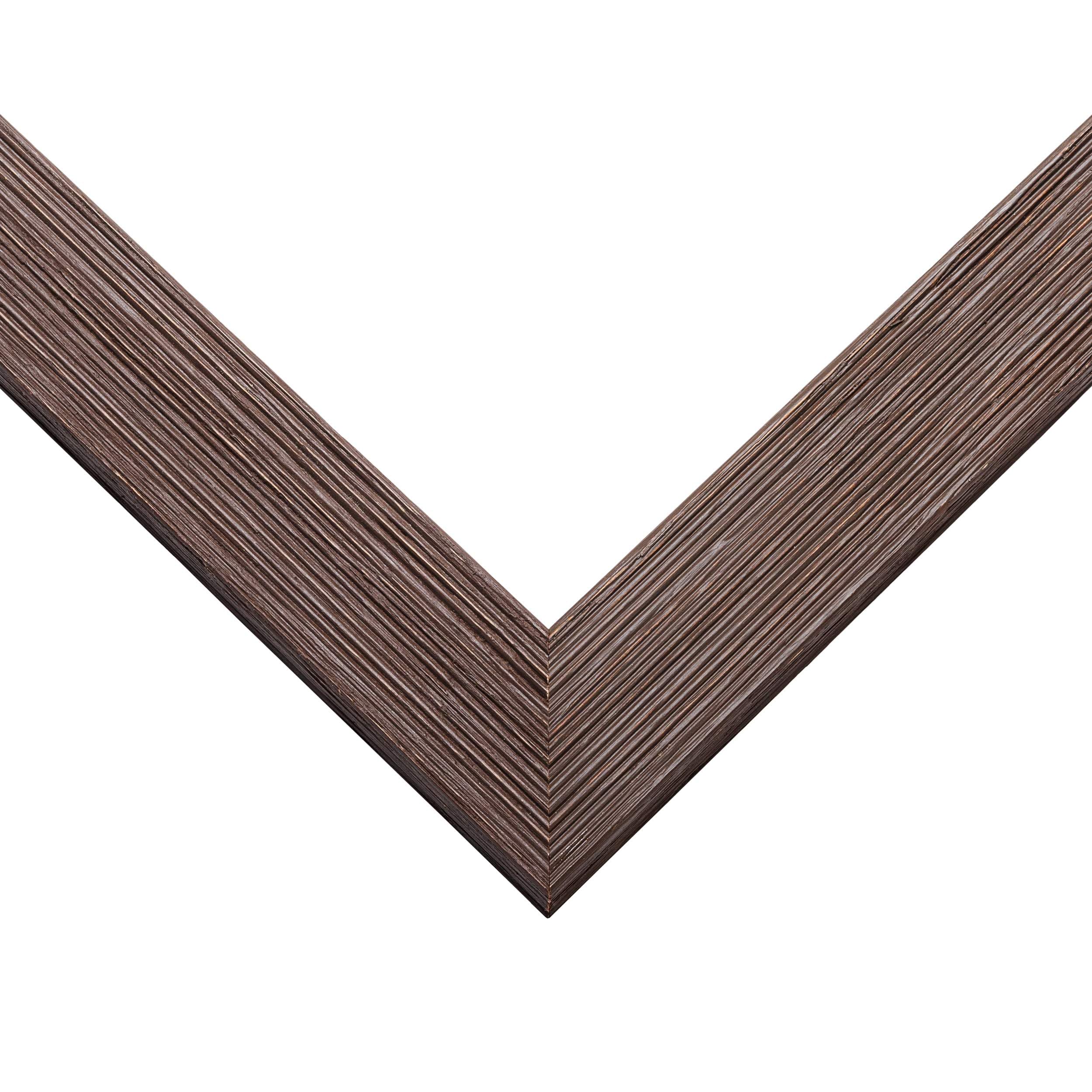 20x40 Brown Distressed Wood Picture Frame with UV Acrylic & Foam Backing - Panoramic Poster Frame for Wall Art, Family Photos & Home Decor