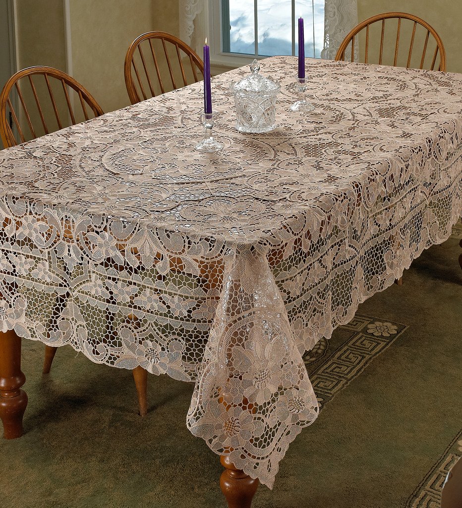 Vintage Embroidered Lace Tablecloth 70