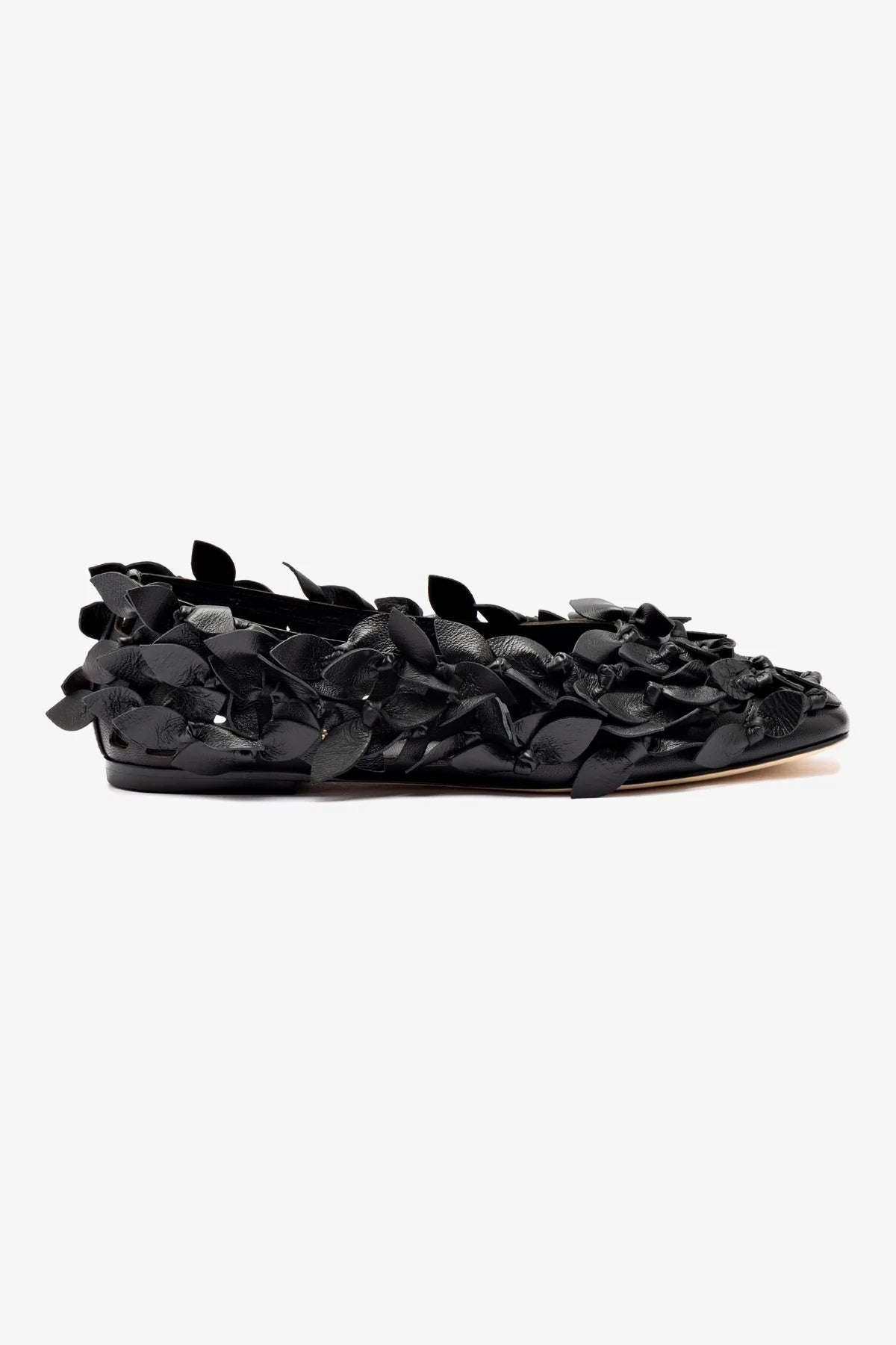 Larroudé x Jonathan Cohen Black Leather Ballet Flats - Comfortable & Stylish Women's Shoes for Work, Travel & Everyday Wear