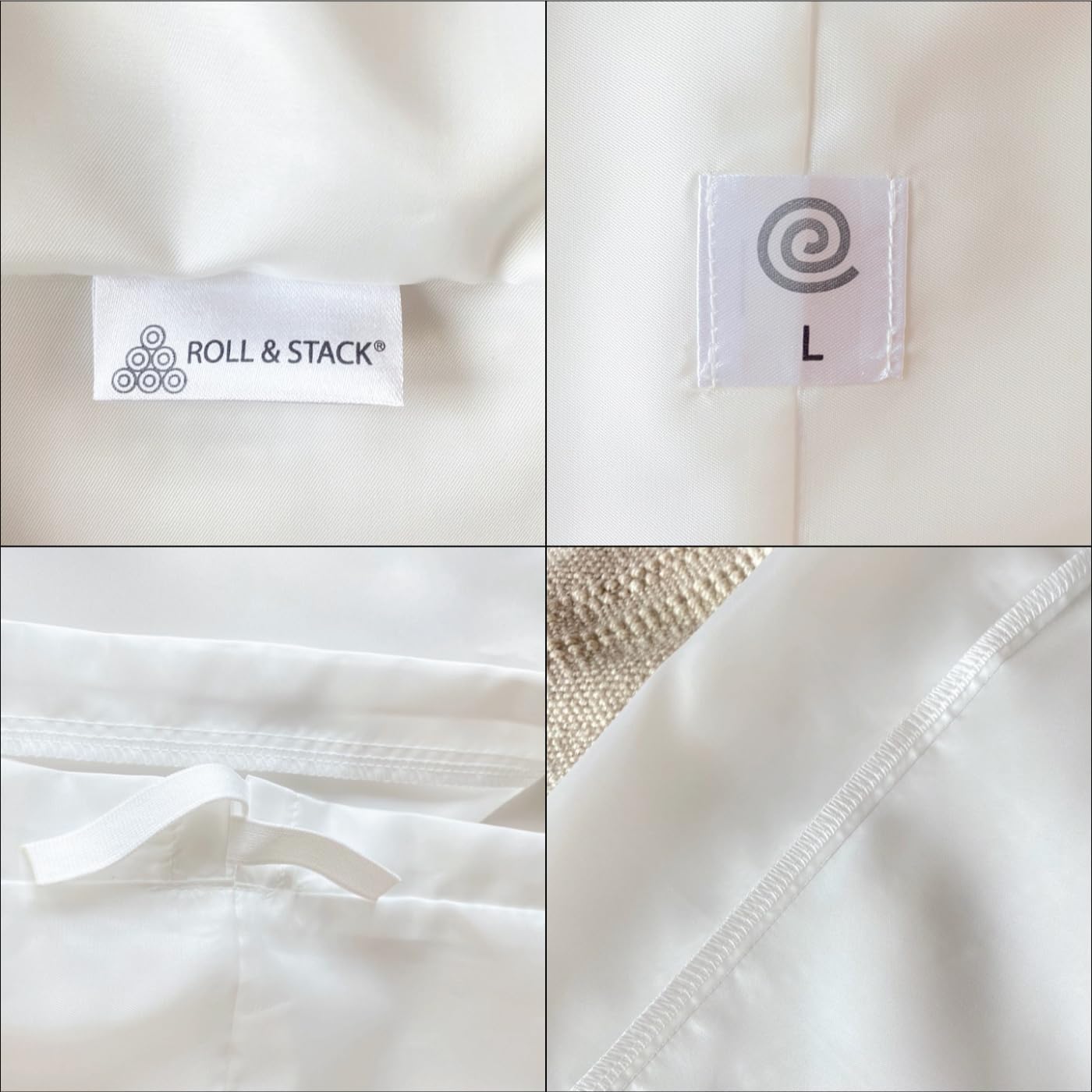 Roll & Stack Storage Bags for Comforters, Blankets & Clothes - XL 80L Space Saving Organizer (2-Pack, White) | Dustproof, Washable Premium Fabric for Closet & Underbed Storage | Perfect for Seasonal Clothing & Home Organization