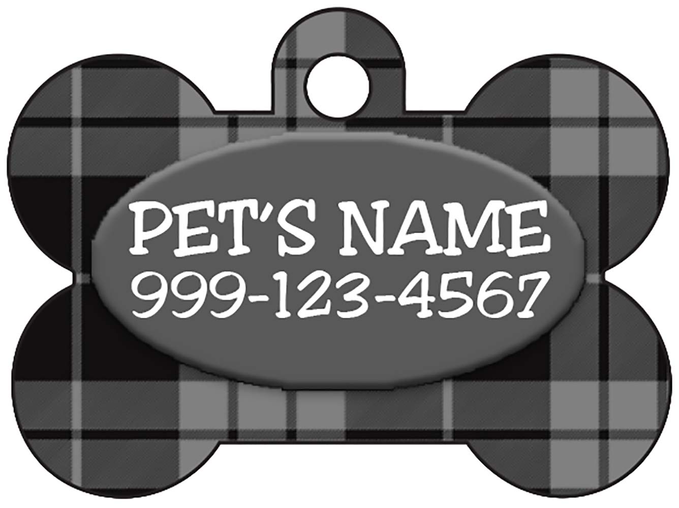 Custom Plaid Pet ID Tag - Personalized Dog Tag for Safety & Style