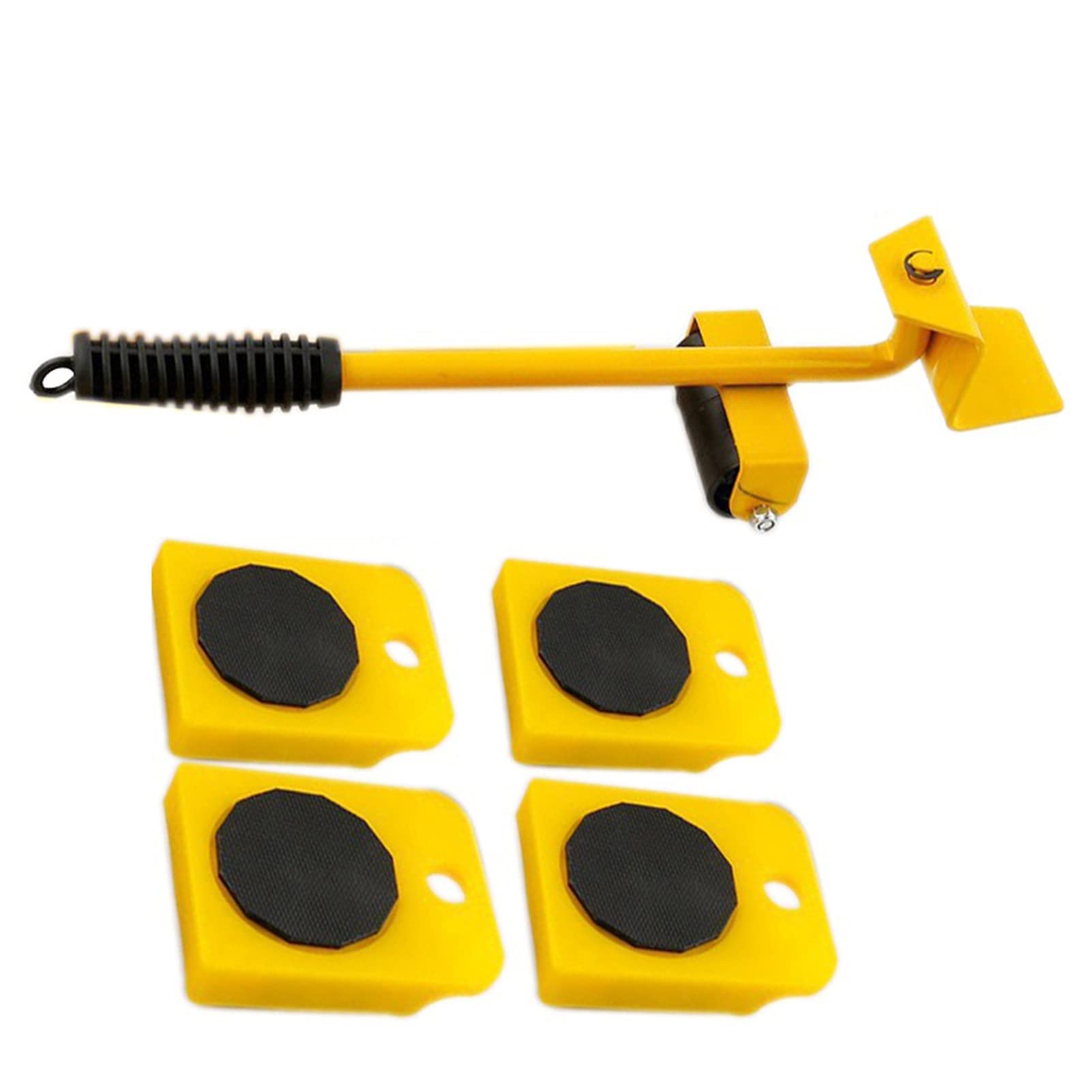 **Professional Heavy Duty Furniture Mover Set - 5-Piece Hand Tool Kit with Multi-Directional Wheels for Smooth Transport (Yellow) - Perfect for Moving Couches, Tables & Appliances**