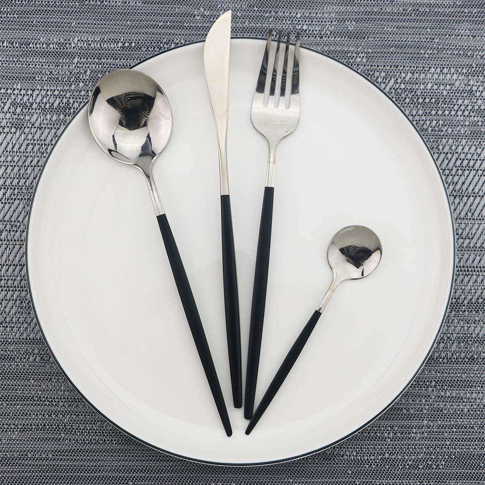 JASHII 30-Piece Stainless Steel Flatware Set - Mirror Polished Satin Finish Cutlery for Home & Restaurant Use | Dishwasher Safe Silverware | Perfect for Dinner Parties, Weddings & Everyday Dining