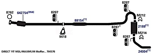 AP Exhaust Muffler 2188 - High Performance for Cars & Trucks