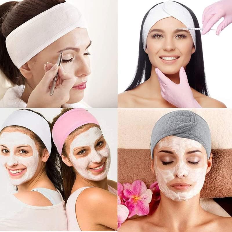 ZAUKY 4-Pack Soft Cotton Headbands for Women & Girls - Stretchable Spa, Skincare, Makeup & Hair Washing Headbands (Multicolor) - Perfect for Facial Cleansing, Beauty Routines & Relaxation at Home