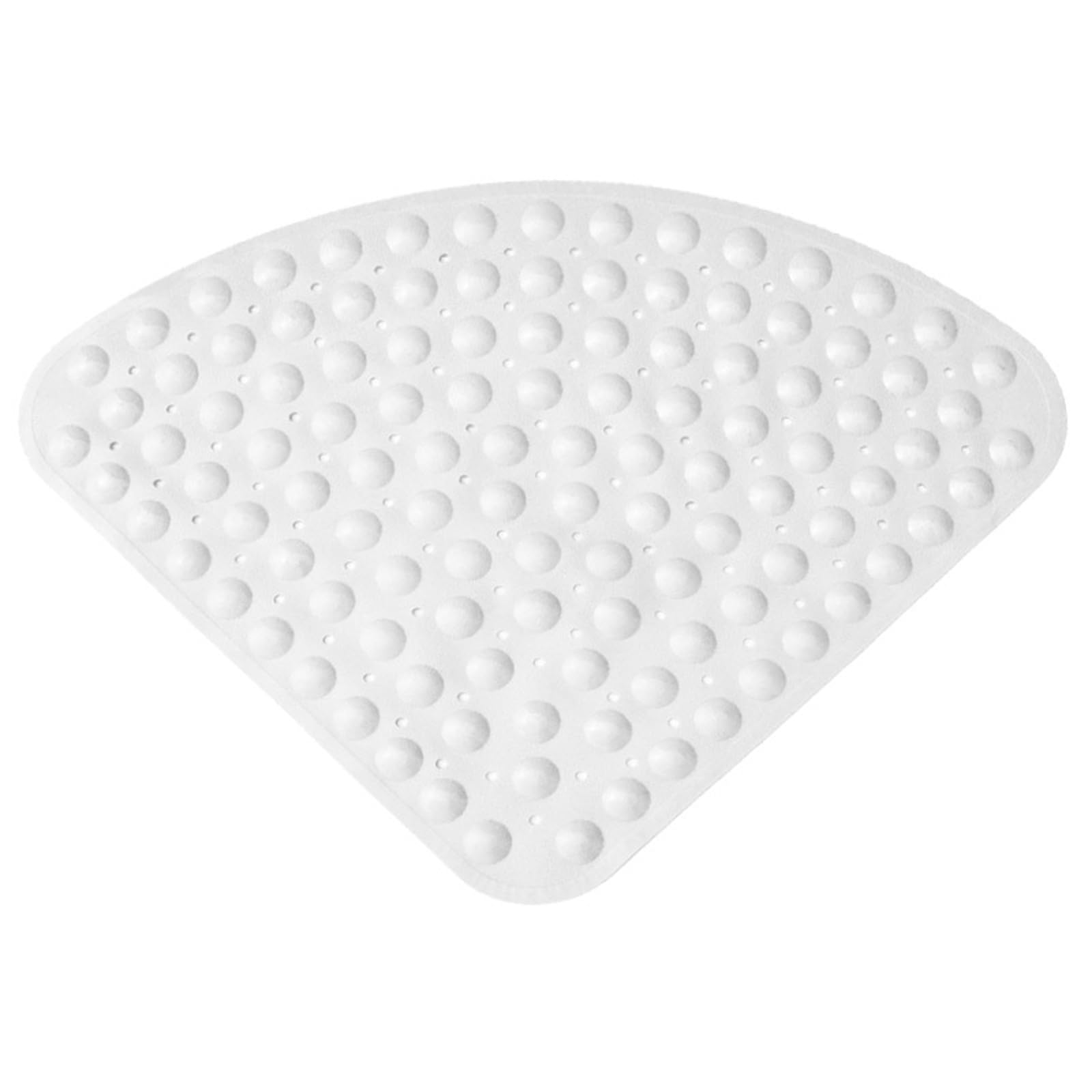 Non-Slip Corner Shower Mat 25.5 x 25.5 Inches - Quick Dry Bath Mat with Suction Cups & Drain Holes, Machine Washable Shower Stall Mats for Bathroom Safety - Perfect for Wet Floors, Elderly Safety & Spa-Like Bathroom Experience (White)