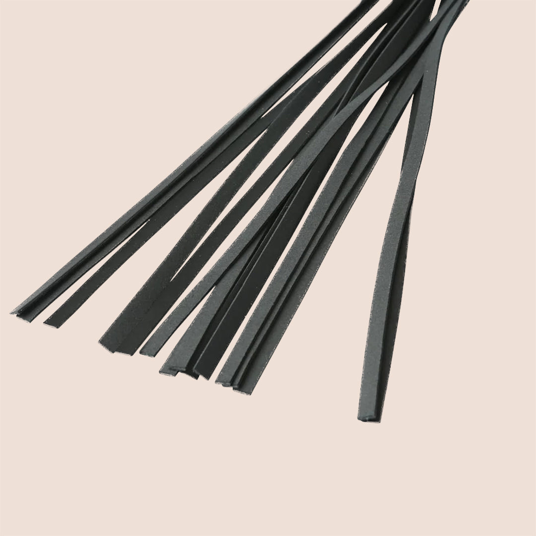 Sex & Mischief Mahogany Flogger with Wooden Handle - Premium BDSM Toy for Sensual Play & Spanking Scenes