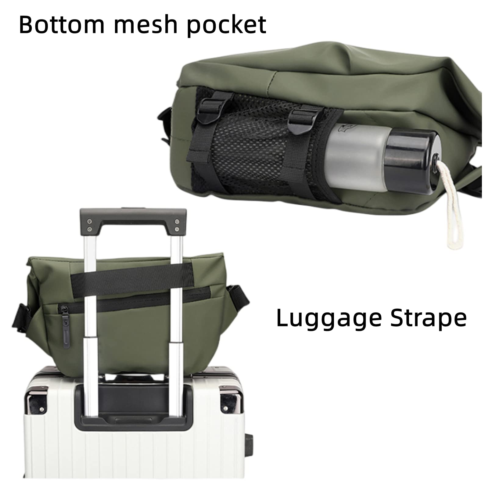 Waterproof Anti-Theft Sling Bag for Men & Women - Crossbody Chest Shoulder Backpack for Motorcycle, Travel, Cycling & Hiking - Green | Perfect for Commuting, Outdoor Adventures & Daily Use