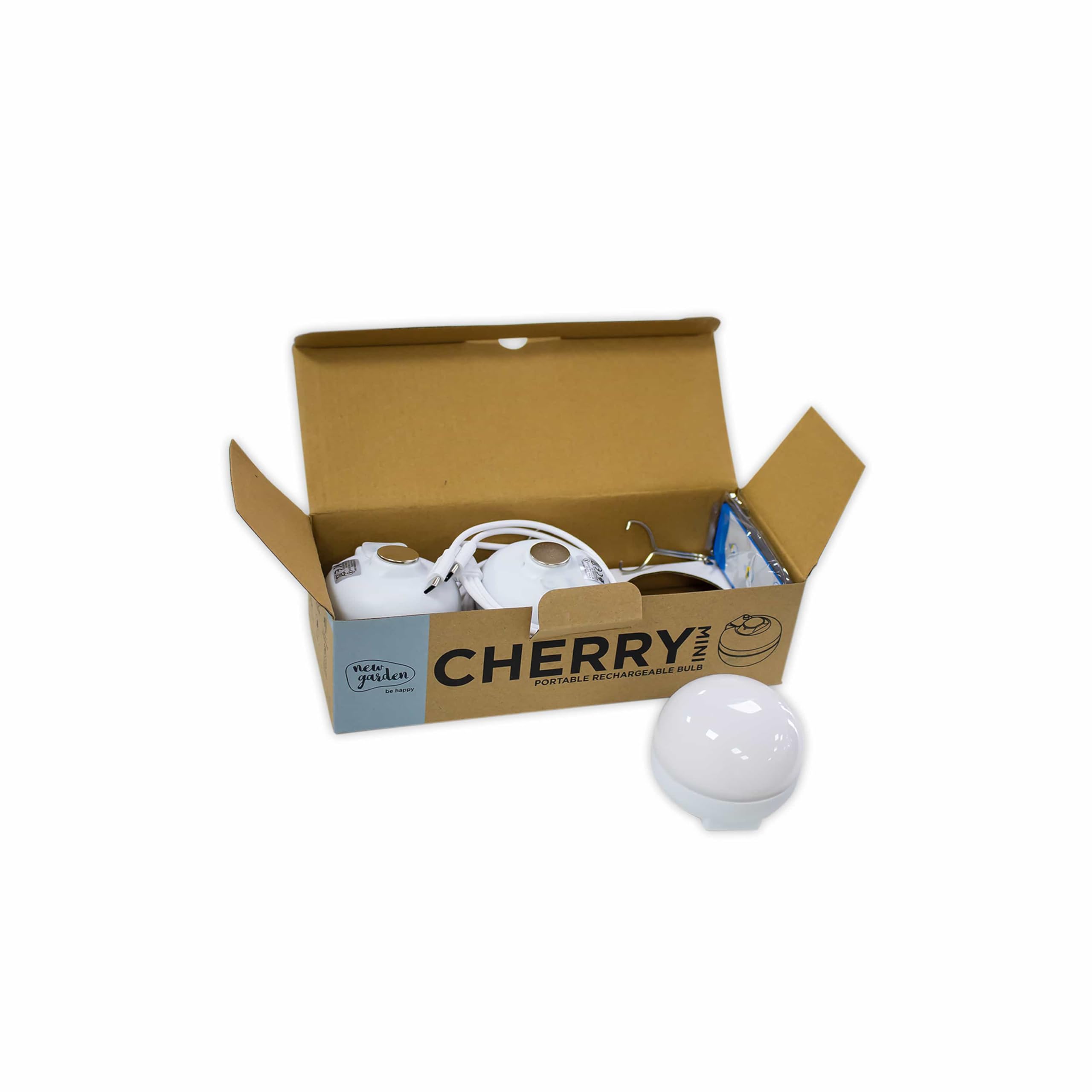 Newgarden Cherry Mini (Set of 3) Portable Rechargeable LED Light Bulbs - Perfect for Camping, Emergency Kits, and Home Decor