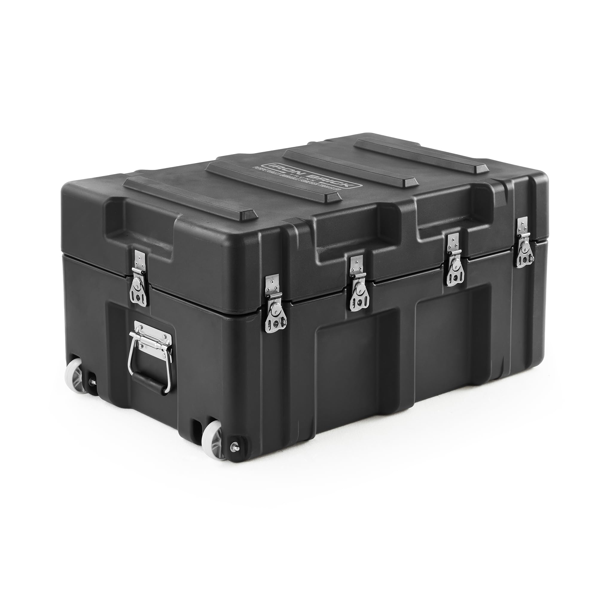 DormCo The Iron Brick® Trunk - Heavy Duty Storage Trunk for College Dorm, Military, or Home Organization - Black - Perfect for Clothes, Books & Bedding Storage