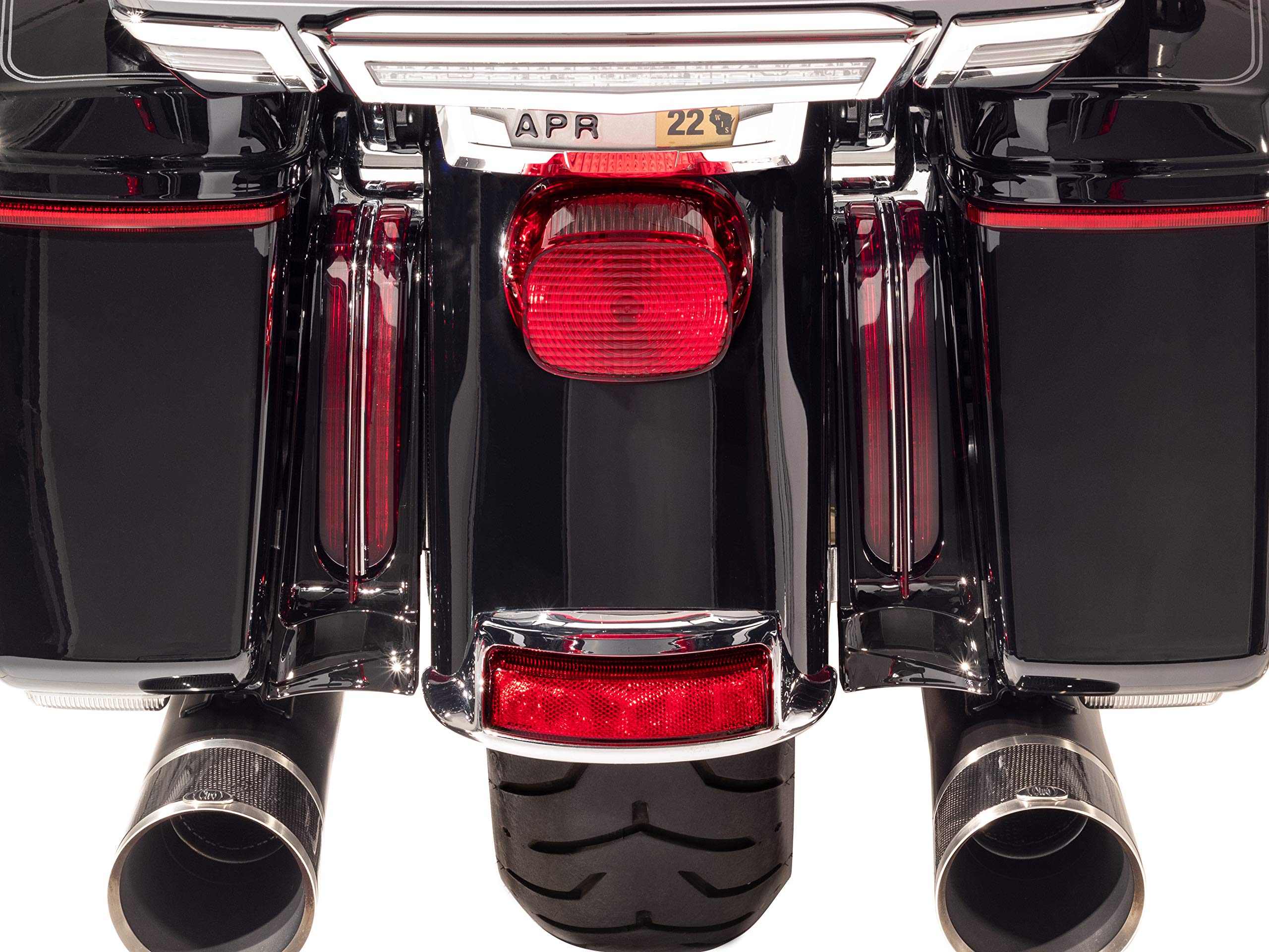 Ultra & Road King Ciro Filler Panel Lights - All Red LEDs with Black Lenses | Motorcycle Accessories for Harley Davidson Customization & Night Riding Safety