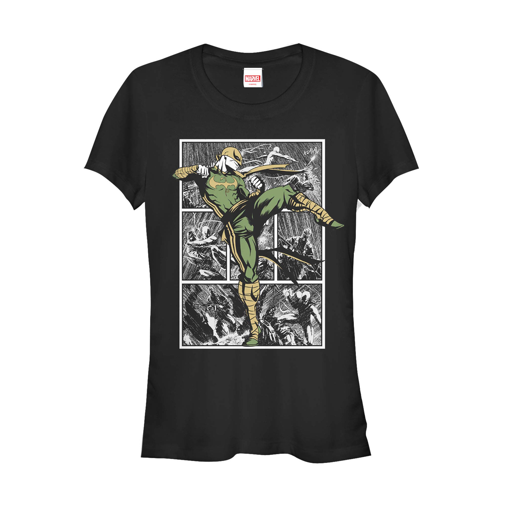 Marvel Iron Fist Graphic T-Shirt for Kids - Superhero Battle Rain Design - Cool Cotton Tee for Boys & Girls | Perfect for Cosplay, Birthday Gifts & Superhero Fans