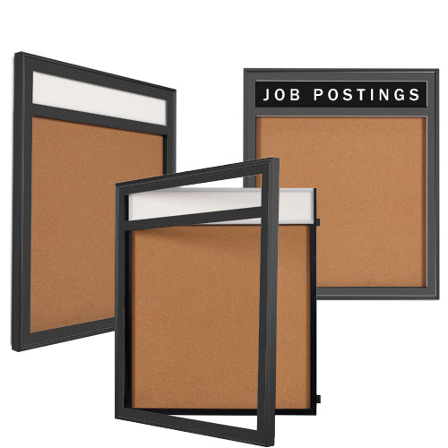 18x24 Inch SwingFrame Metal Framed Designer Bulletin Board with Custom Header - Perfect for Office, Classroom, and Home Organization