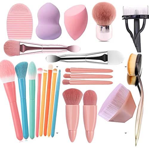 Premium Makeup Brush Set - 12 Piece Full Face Makeup Kit with Oval, Flat Top & Kabuki Brushes | Professional Foundation, Blending & Contouring Brushes | Includes Silicone Mask Brush & Eyelash Comb | Perfect for Makeup Artists & Beauty Enthusiasts | Ideal for Daily Makeup, Salon Use & Travel