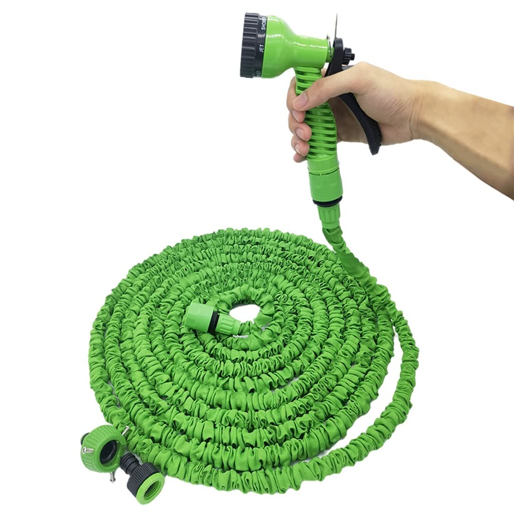 **LEEC Expandable Garden Hose 100ft - 30M with 7 Spray Patterns, Magic Water Hose for Car Washing, Lawn Watering, and Outdoor Cleaning | Flexible & Lightweight**