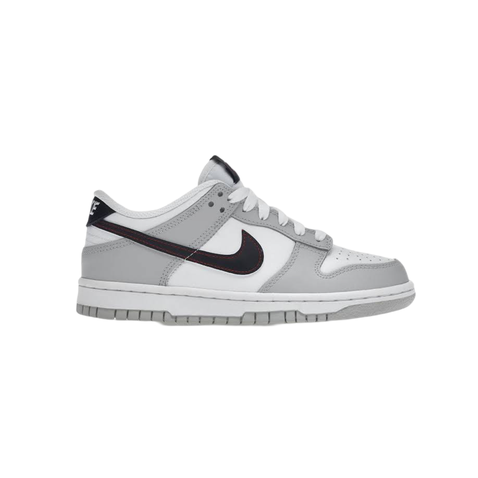 Nike Dunk Low GS Sneakers - White Grey Black Basketball Shoes for Girls - Perfect for Casual Wear, School & Sports
