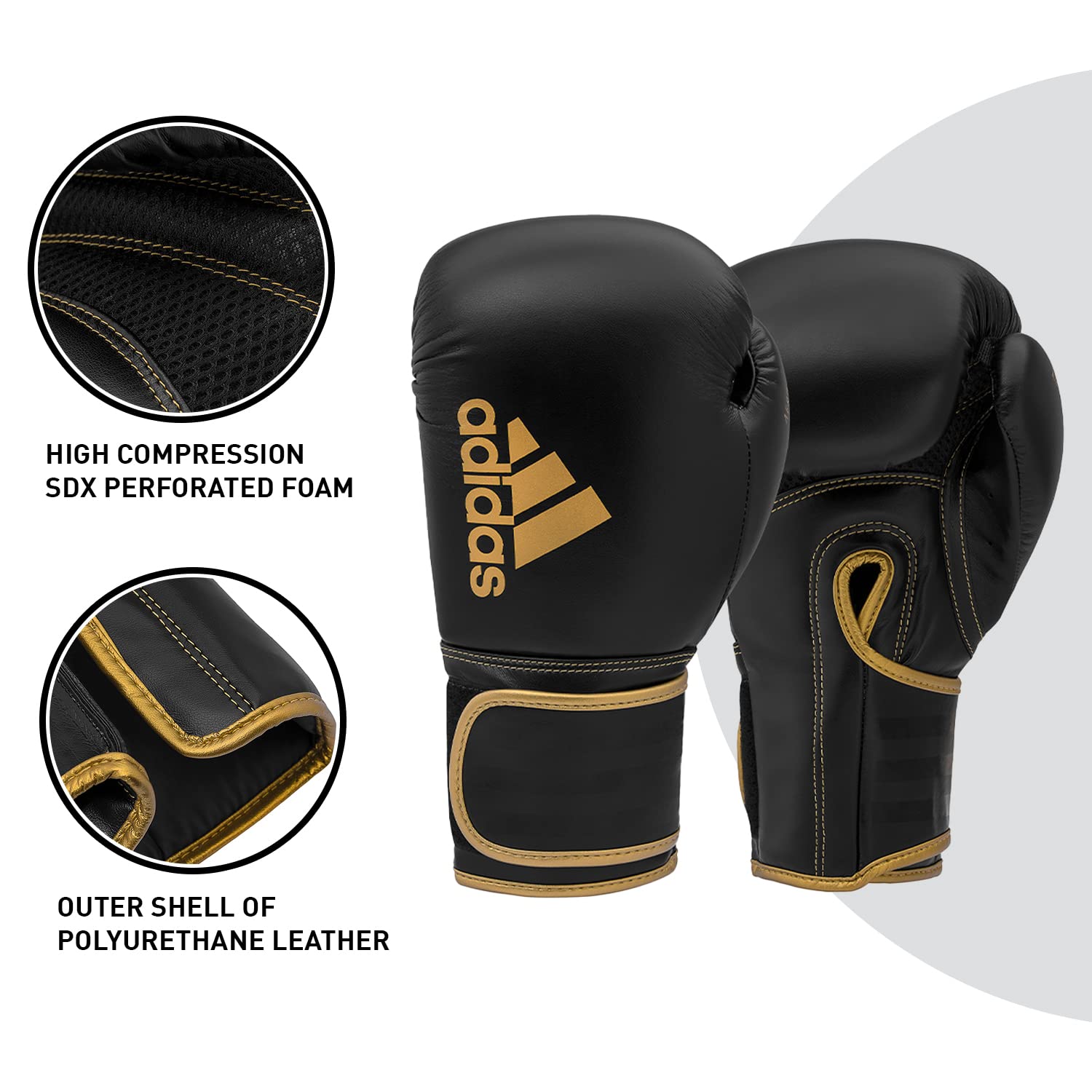 Adidas Hybrid 80 Boxing Gloves Set with Focus Mitts, Hand Wraps & Jump Rope - Boxing Training Equipment for Men & Women - Perfect for Gym, Home Workouts & MMA Training