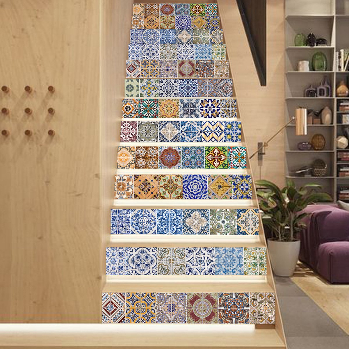13-Piece Mandala Decorative Stickers Set - Self-Adhesive Vinyl Wall Decals for Kitchen Backsplash, Stair Mural, Home & Tile Decor | Perfect for DIY Home Improvement, Apartment Decorating & Rental Property Upgrades