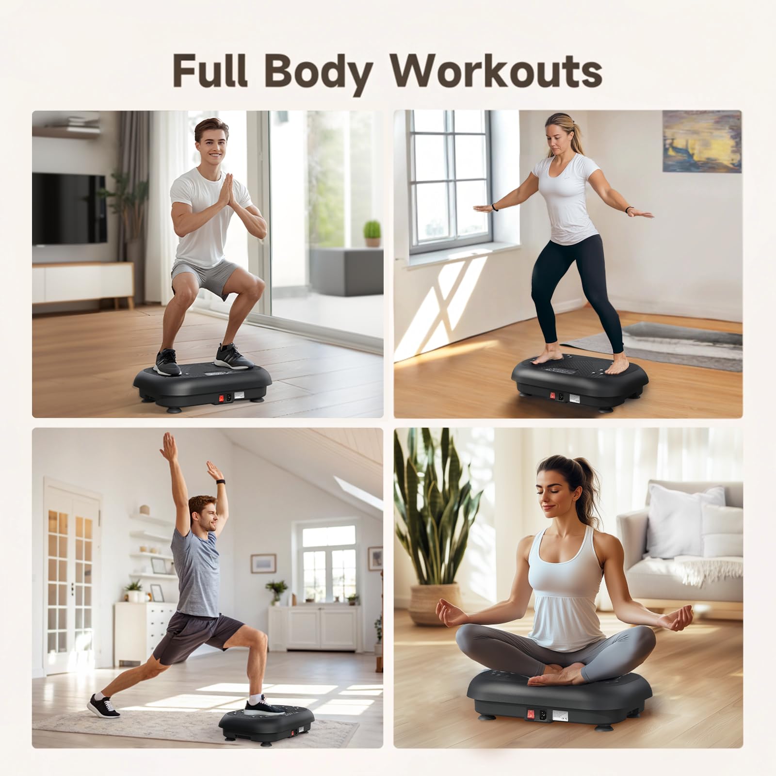 Vibration Plate Exercise Machine for Home Gym - Full Body Workout Equipment for Women & Men | Power Shaping, Lymphatic Drainage & Fitness Training | Compact Vibrating Platform for Weight Loss & Muscle Toning | Perfect for Small Spaces & Home Workouts