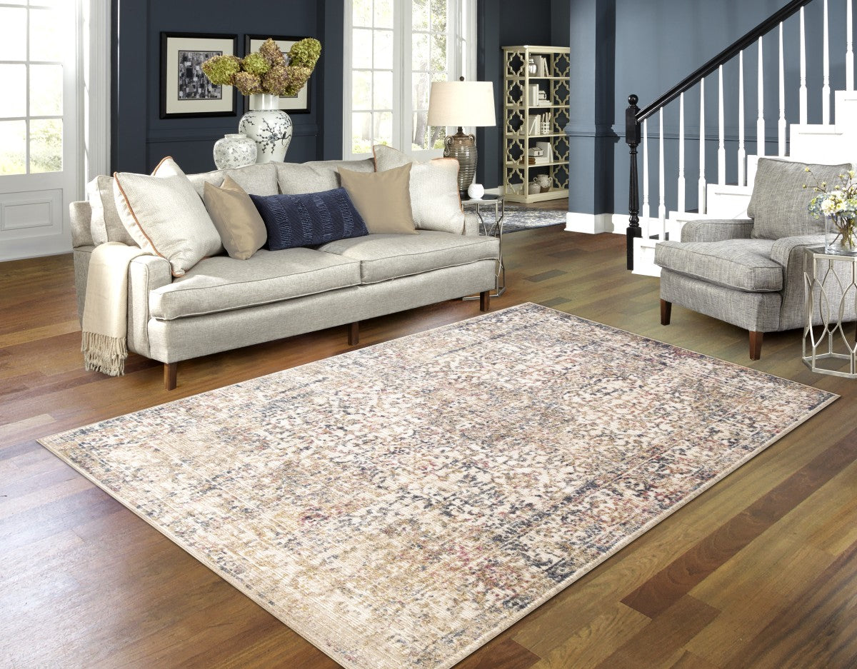 5x8 Ivory Beige Area Rug - Soft Plush Shaggy Carpet for Living Room, Bedroom, Dining Room - Non-Slip Comfortable Floor Mat for Home Decor
