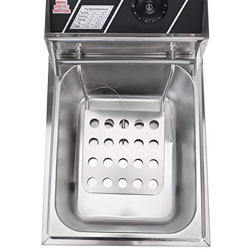 Commercial Stainless Steel Electric Deep Fryer 6L - Restaurant Countertop Fryer for Chicken, Chips & Fries - Includes Basket & Scoop - Perfect for Family Cooking & Food Businesses