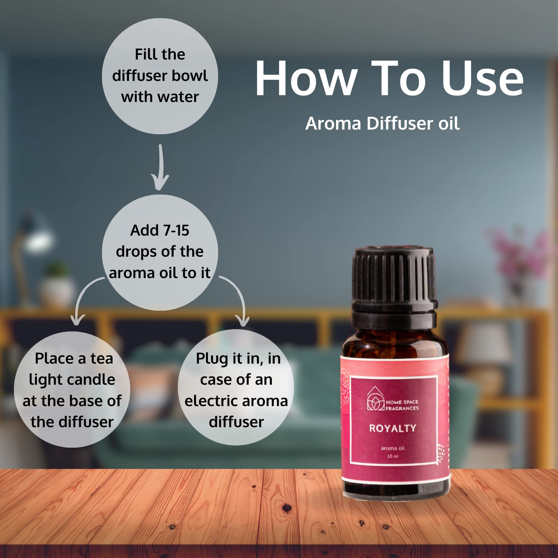 **Royalty Aroma Essential Oil - 10ml Sweet Woody Fragrance for Home & Office - Relaxing & Uplifting Aromatherapy Diffuser Oil (Pack of 1) | Perfect for Stress Relief, Meditation & Spa**