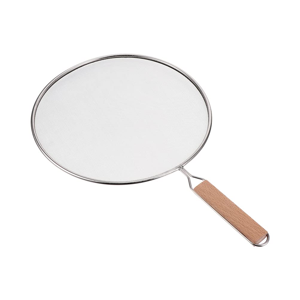 Kichvoe 1pc Fine Mesh Stainless Steel Oil Splatter Screen - Safe Cooking Lid for Iron Skillet & Frying Pan - Grease & Hot Oil Barrier - Perfect for Frying, Cooking, Baking & Kitchen Safety Protection