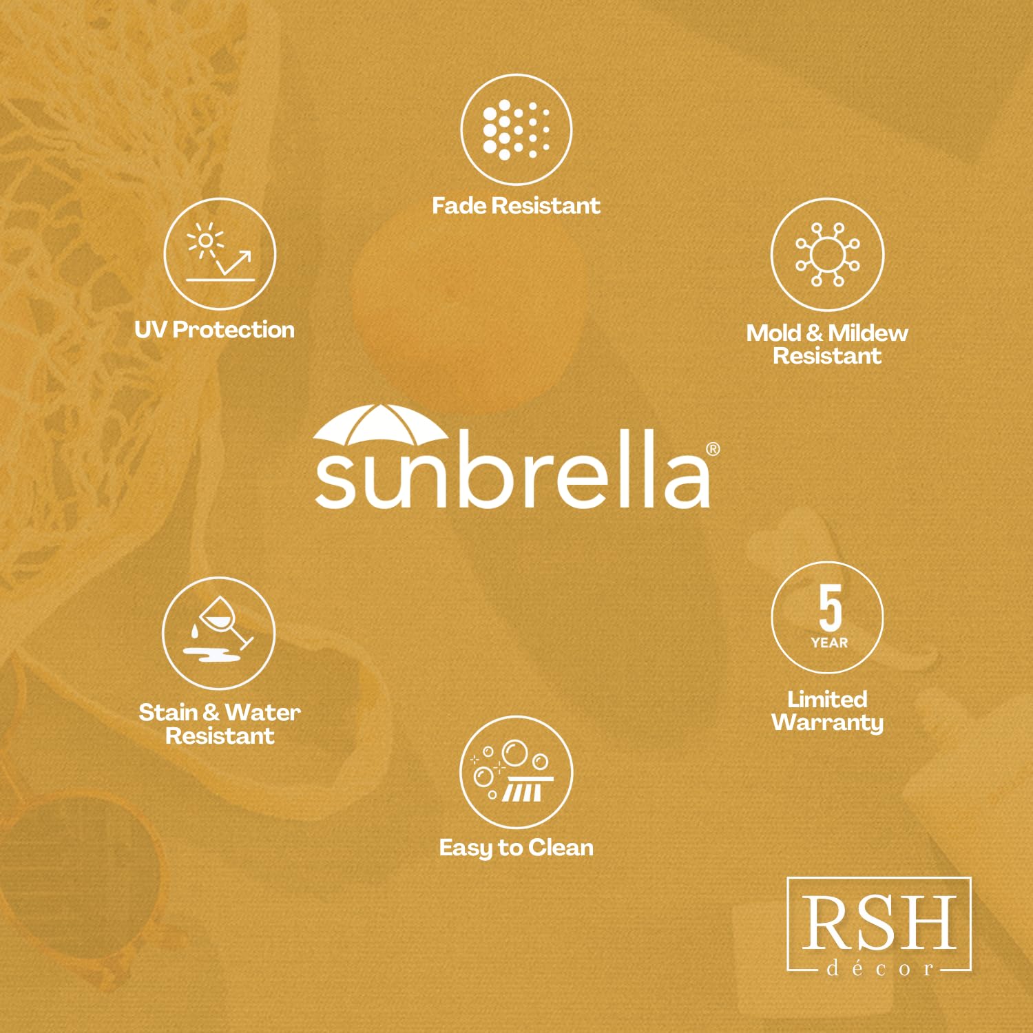 RSH DECOR: Sunbrella Tufted Wicker U-Shape Cushions Set of 2 | 19” x 19” Waterproof & Fade-Resistant Outdoor Seat Cushions | Patio Furniture Cushions for Sofa, Sectional & Lounge Chairs | Perfect for Poolside, Deck & Garden Relaxation | Canvas White