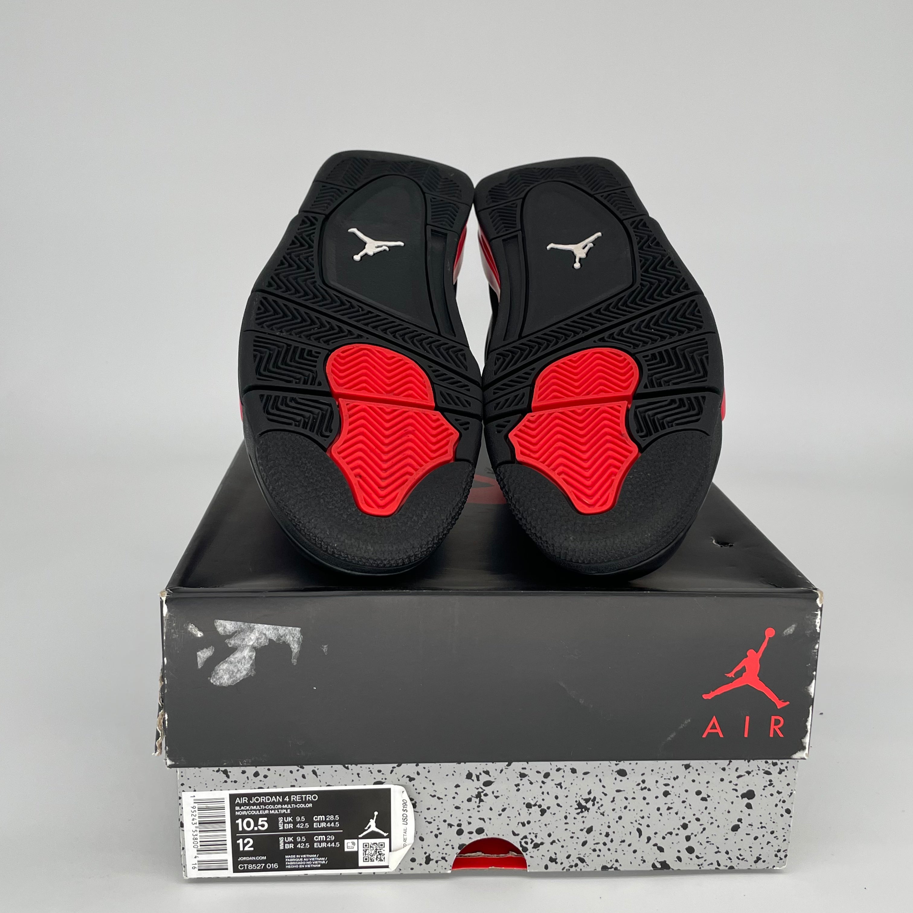 Air Jordan 4 Red Thunder Men's Basketball Shoes Size 10.5 (CT8527-016) - Retro Sneakers for Streetwear & Casual Fashion