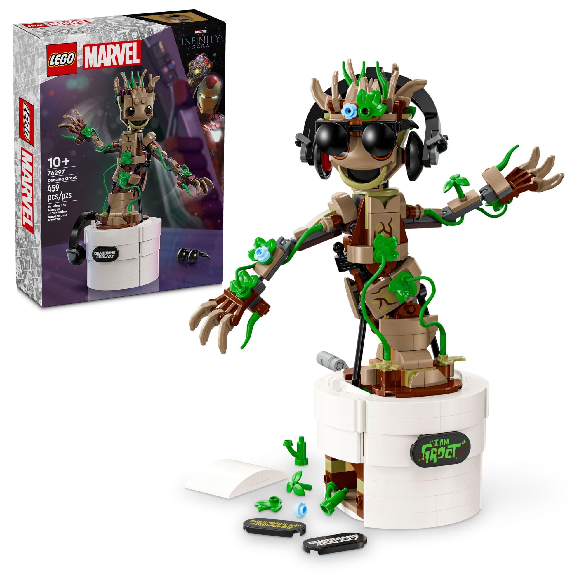 LEGO Marvel Dancing Groot Building Toy Set - Guardians of The Galaxy Super Hero Interactive Playset with Hand-Operated Animation - Perfect Birthday Gift for Kids & Marvel Fans - Creative Play & Collectible Display for Home & Office Decor
